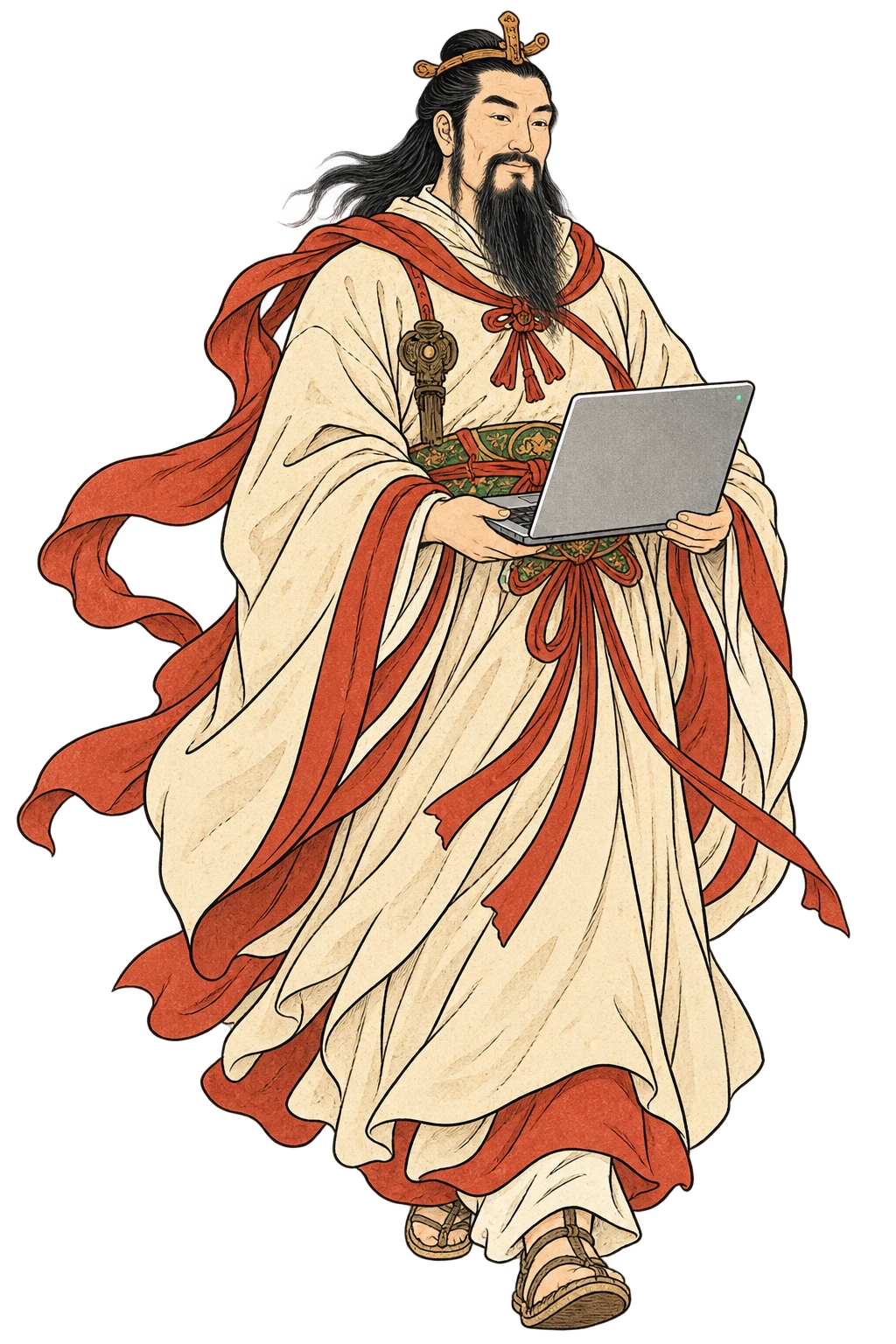 PCを抱えた神様が、社から仕事の現場へ出動する